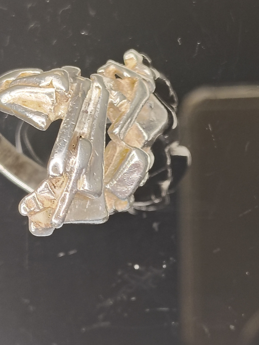 RARE Vintage N.E. From Danish Modernist Sterling Ring – 16g - Picture 11 of 16